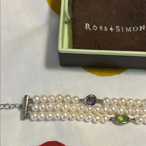 Ross-Simons Pearl and Gemstone Bracelet - Picture 2 of 3